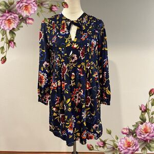 Old Navy Floral Paisley print Navy long sleeve Dress size extra small